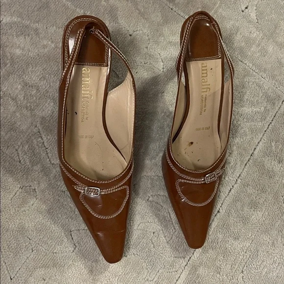 Brown Slingback Heels - Picture 2 of 6